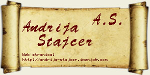Andrija Štajcer vizit kartica
